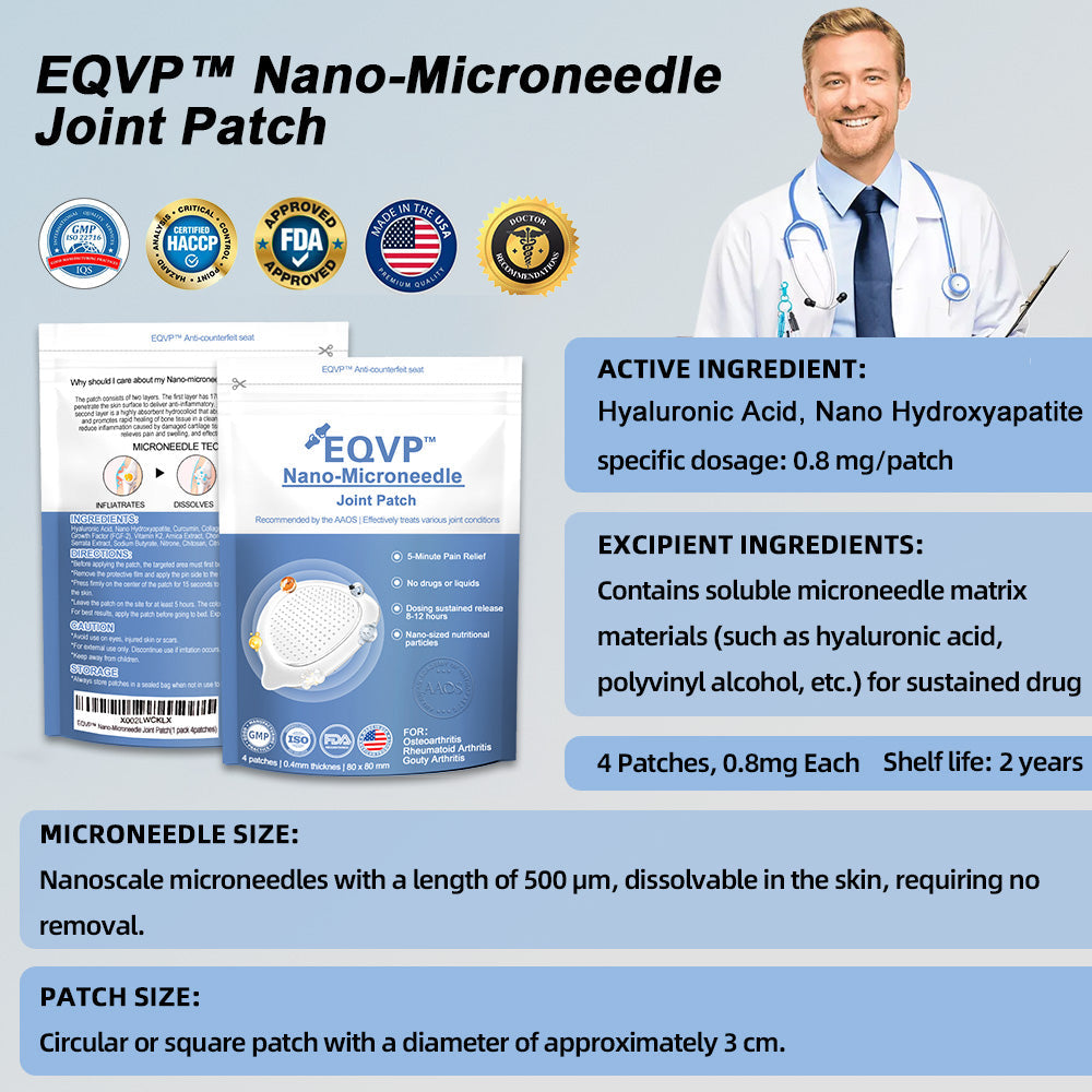 【EQVP® Official Store】 Nano-microneedle joint patch🗽 (Zero pain, 24/7 release | Fast pain relief | Restore joint vitality 99.98% | )